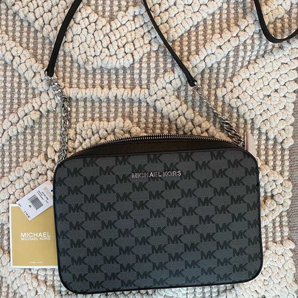 Michael Kors Black Crossbody Purse Bag Jet Set